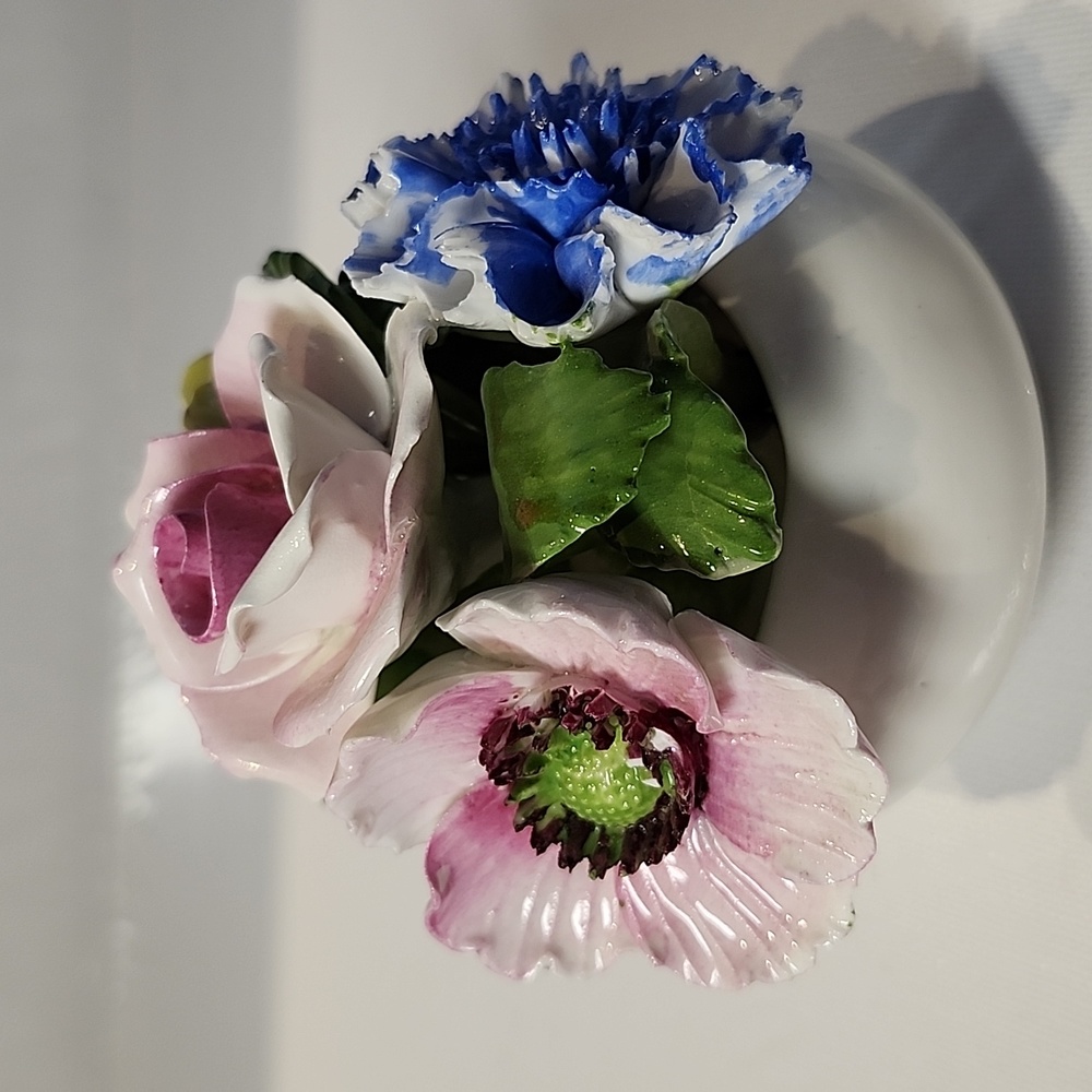 Radnor staffordshire porcelain bone China floral basket 5"×4.5"